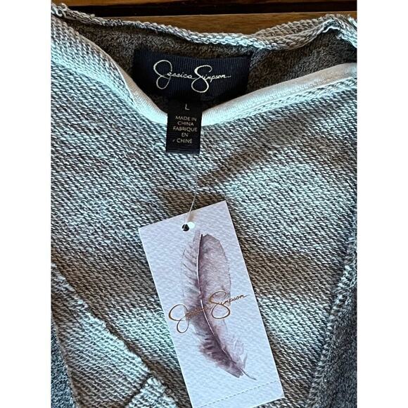 NWT! Jessica Simpson women's open front cardigan sweater. Size Large. Grey - Picture 4 of 8